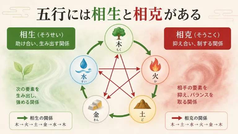 五行には相生と
相克がある