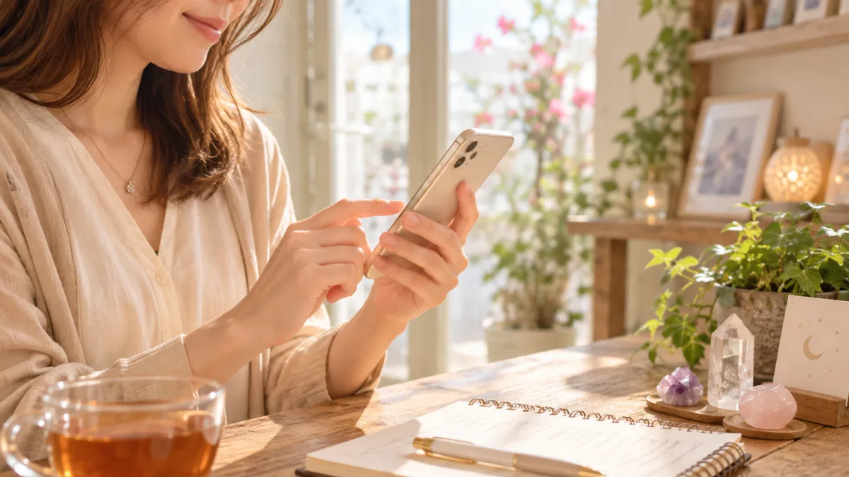 スマホを操作する女性